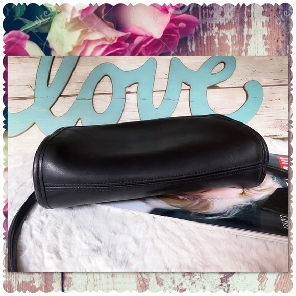 INTAGE COACH KIMBALL HALF-MOON BLACK LEATHER CROSSBODY BAG 9911 - Picture 11 of 16